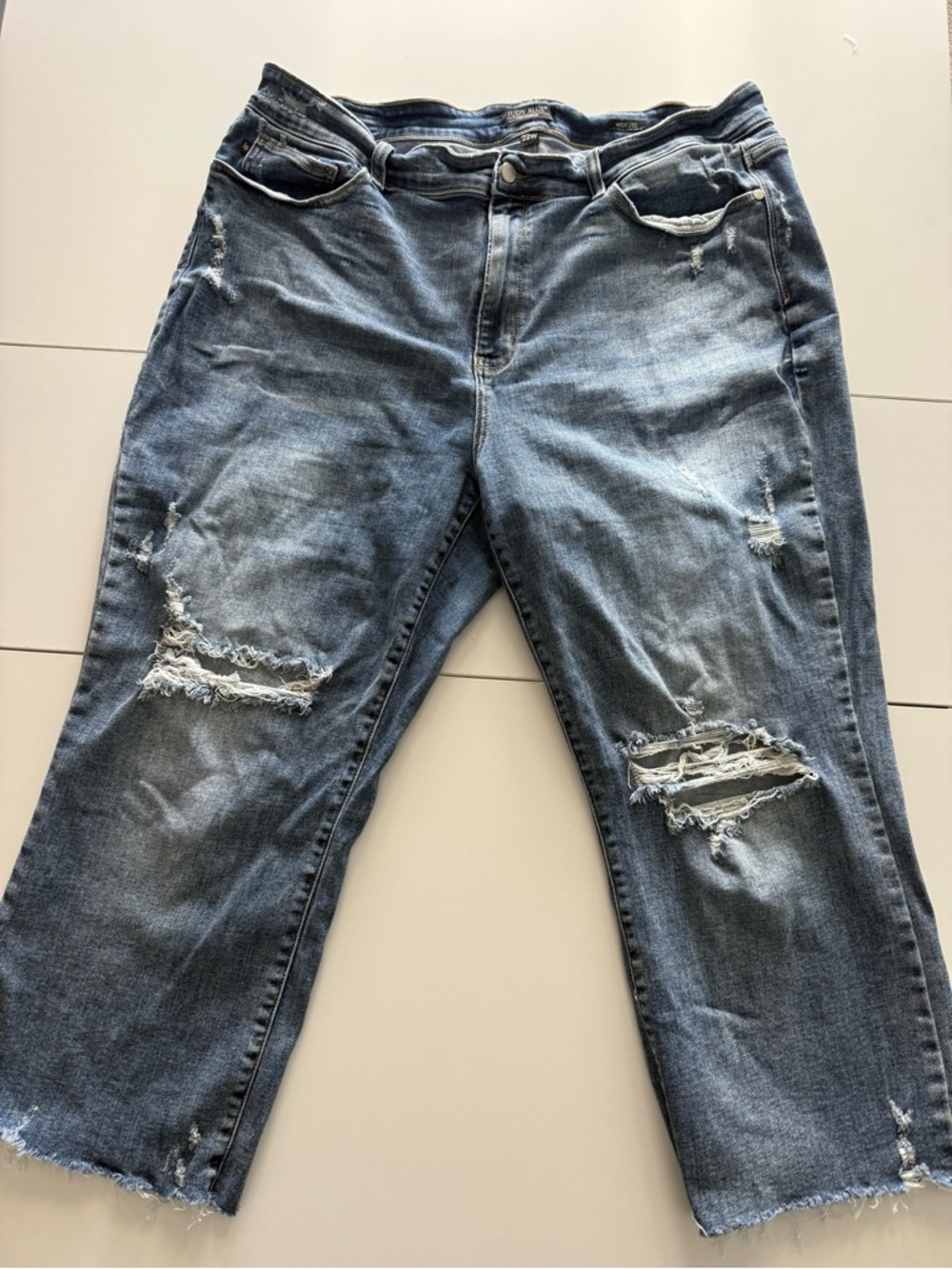 Judy Blue High-Rise Wide Leg Cropped Jeans